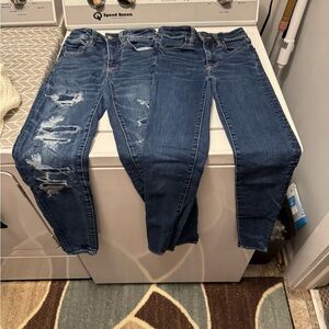 America Eagle Blue Distressed Jeans